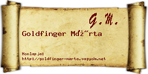 Goldfinger Márta névjegykártya