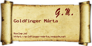 Goldfinger Márta névjegykártya